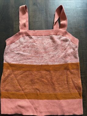 Banana Republic Pink and Rust Colorblock Knit Tank